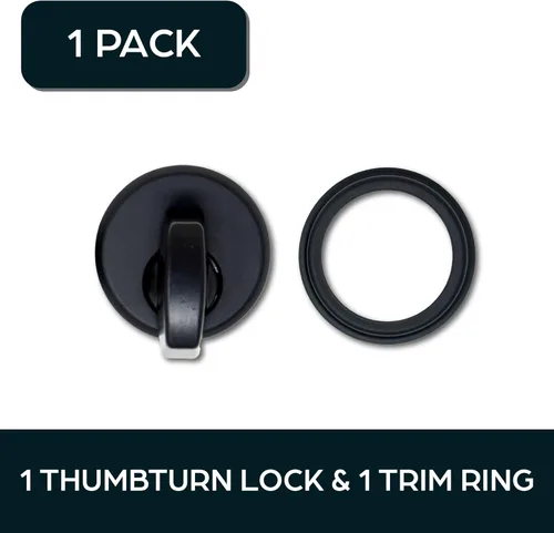Miniatura 2 de SUMMIT DOORWARE Adams Rite Style Thumbturn - Cerradura de mortaja Negro, cerradura de puerta moderna con acabado duronótico Duronótica