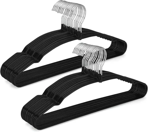 Miniatura 11 de TOPIA HANGER Perchas de Metal Paquete de 20, Perchas Antideslizantes para Ropa que Ahorran Espacio, Colgador de Alambre Recubierto de Goma
