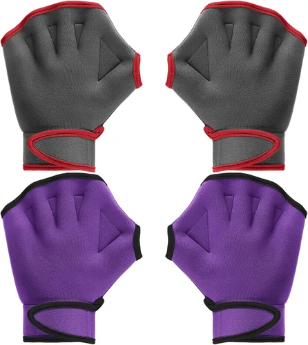 Miniatura 15 de Sumind 2 pares de guantes de natación de neopreno para entrenamiento acuático, guantes de neopreno, para fitness, aeróbicos acuáticos, entrenamiento