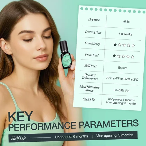 Miniatura 3 de LASHVIEW - Pegamento para extensiones de pestañas, 0.3 seg de secado rápido, permanencia de 6-8 semanas, adhesivo negro profesional, pegamento