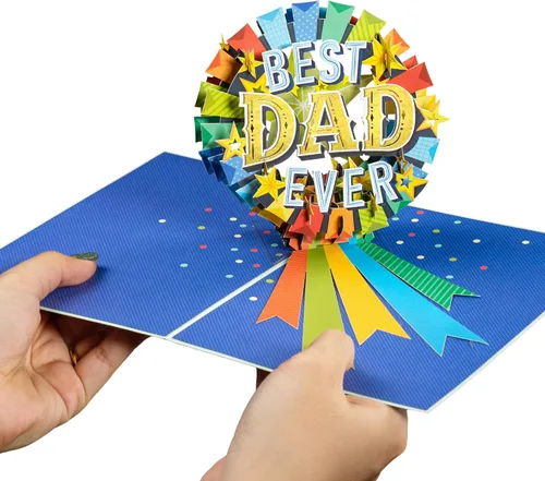Miniatura 3 de Paper Love Tarjeta desplegable 3D para el día del padre, premio al mejor papá, regalo para papá, marido, hijo y cualquier persona, 5 x 7 pulgadas