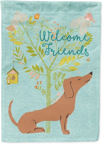 Miniatura 118 de Caroline's Treasures BB7594GF Bandera de jardín de Husky siberiano con texto en inglés "Welcome Friends" - Bandera decorativa para patio exterior