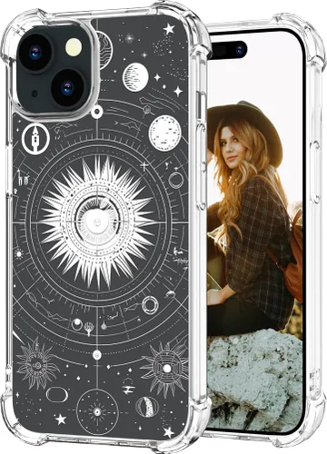 Miniatura 18 de Hungo Funda compatible con iPhone 15 Plus para mujer, diseño floral transparente, lindo, flor azul rosa Rosas Azules