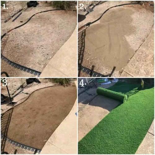 Miniatura 5 de Alfombra de césped artificial, 5 x 5 pies (25 pies ²) de altura del pelo de 1.38 pulgadas de altura para interiores y exteriores, sintética