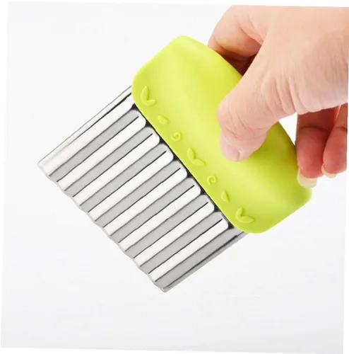 Miniatura 4 de Cortador dentado de acero inoxidable Cortador de papas arrugadas Cortador manual de verduras Máquina de prensado de papas fritas con ondulado