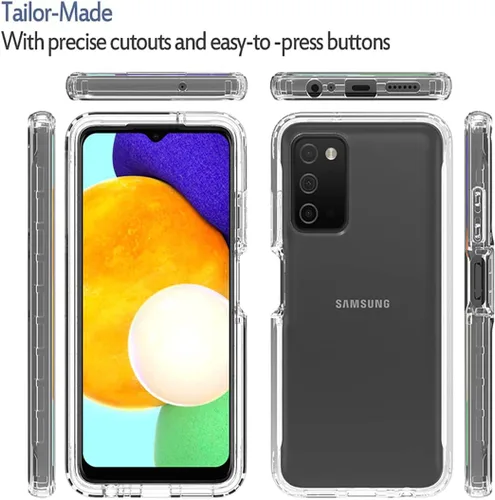 Miniatura 5 de Funda de teléfono para Galaxy A03S, Samsung A03S SM-A037U con protector de pantalla de vidrio templado, carcasa protectora de cuerpo completo
