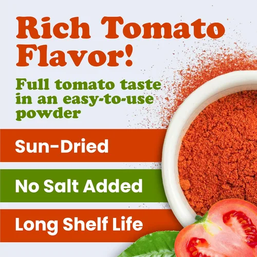 Miniatura 5 de Food to Live Tomate en polvo orgánico, 10 onzas, secado al sol, sin sal añadida. Rico sabor a tomate para cocinar, salsas, sopas y adobos. Sin OMG