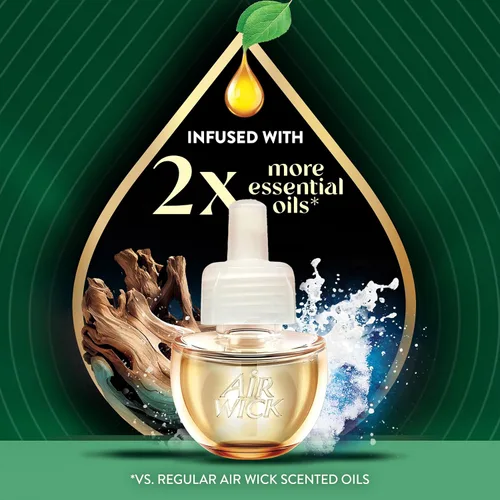 Miniatura 3 de Air Wick Vibrante repuesto de aceite perfumado para enchufar, infundido con aceites esenciales, ambientadores enchufables para el hogar, madera azul