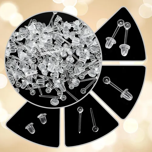 Miniatura 4 de Aretes invisibles de plástico transparente, repuesto de silicona para cirugía, trabajo, deportes, suministros de bricolaje para mujeres, niñas