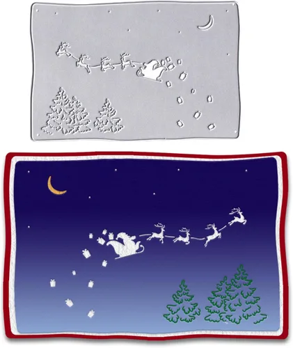 Miniatura 6 de Estivaux Marco de árbol de Navidad troquelado para hacer tarjetas, troqueles de corte de palabras de Noel de Navidad, plantillas de troqueles