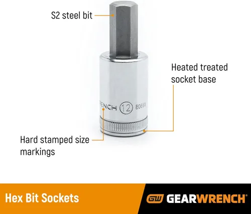 Miniatura 2 de GEARWRENCH Juego de llaves hexagonales de 3/8 pulgadas de 12 piezas, métrico - 80580