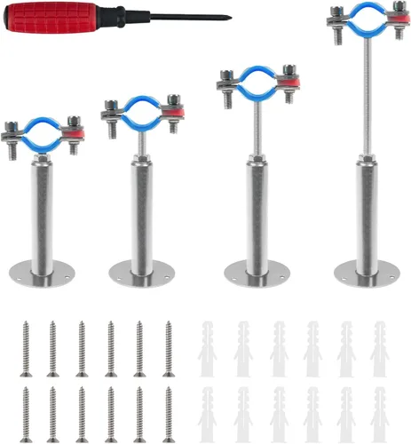 Miniatura 18 de 2 unidades de soportes de tubo para montaje en pared y en techo, de acero inoxidable 304, adecuados para tubos con diámetro exterior de 1-1/2