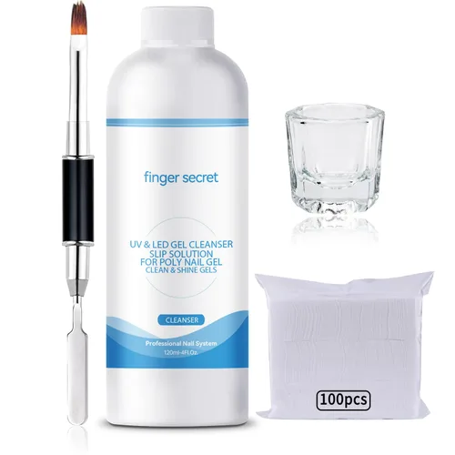 Miniatura 14 de Kit removedor de esmalte de uñas de gel de acetona de 4 onzas líquidas de capacidad, removedor de pegamento profesional de uñas rápida y fácilmente