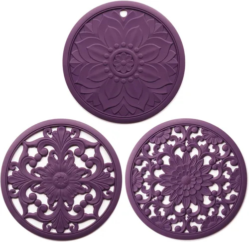 Miniatura 11 de Salvamanteles de silicona para platos calientes, mesa, encimera, antideslizantes, resistentes al calor, salvamanteles modernos para tetera
