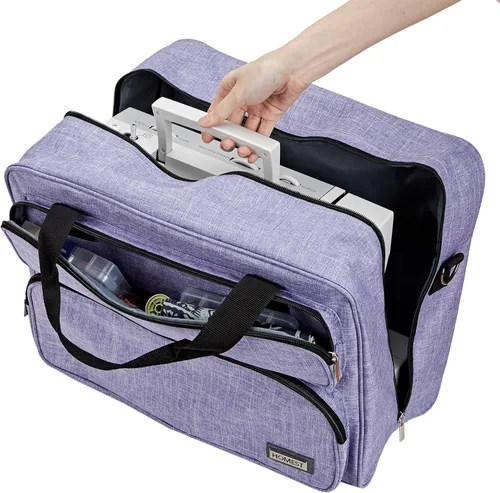 Miniatura 2 de Homest - Estuche de transporte para máquina de coser; bolso universal con correa para el hombro, compatible con Singer, Brother, Janome, morado