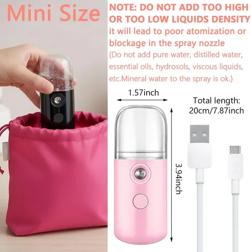Miniatura 4 de Mudder 4 unidades de nano facial Mister práctico pulverizador de nano niebla de 1.06 onzas líquidas, tanque de agua visual portátil, vaporizador