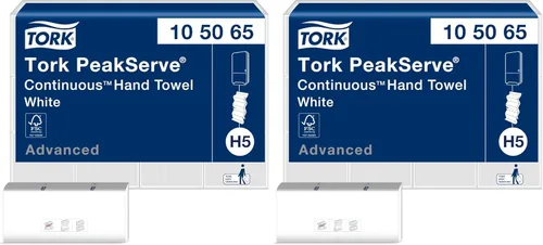 Miniatura 12 de Tork PeakServe 105066 - Toallas de mano de papel continuo, H5, Premium, comprimidas, 12 x 270 hojas, color blanco
