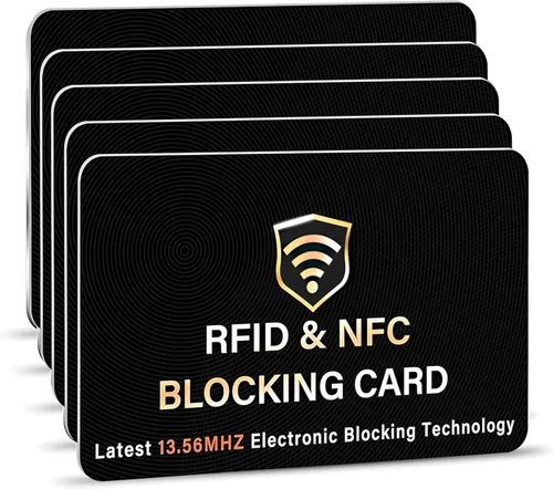 Miniatura 26 de SaiTech IT Paquete de 5 Tarjetas de Bloqueo RFID, Una Tarjeta Protege Toda la Billetera y Cartera, Protector de Tarjetas de Débito y Crédito
