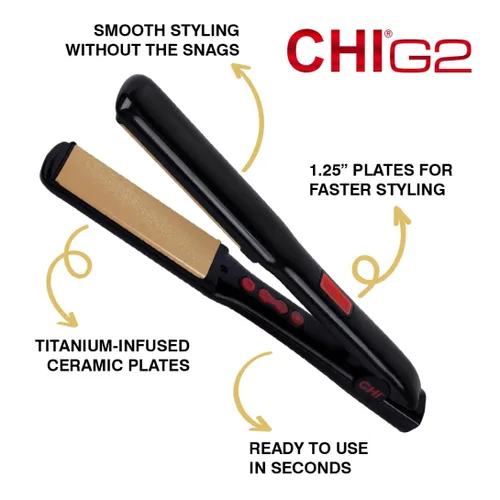 Miniatura 2 de Plancha para cabello, Chi G2 de cerámica y titanio, 1.25 pulgadas, 1.4 libras