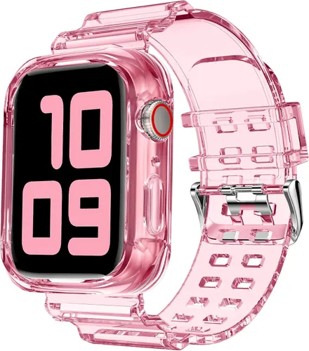 Miniatura 10 de DABAOZA - Correa compatible con Apple Watch de 49 mm, 46 mm, 45 mm, 44 mm, 42 mm, 41 mm, 40 mm, 38 mm, con protector, correa de TPU brillante