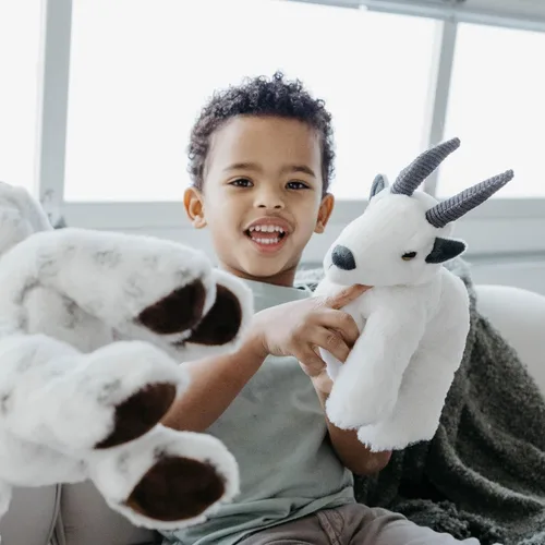 Miniatura 5 de The Petting Zoo Peluche de cabra de montaña, regalos para niños, animales salvajes de vida silvestre, juguete de peluche de cabra de 9 pulgadas