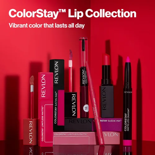 Miniatura 7 de Revlon - Lápiz labial líquido Overtime con brillo de labios transparente, maquillaje facial ColorStay, doble extremo con vitamina E en ciruela/baya
