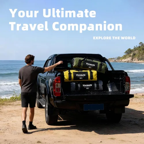Miniatura 6 de Bolsa de lona impermeable de 80 Lt, mochila seca para motocicleta, bolsas impermeables con cremallera y almohadilla espaciadora para kayak, rafting