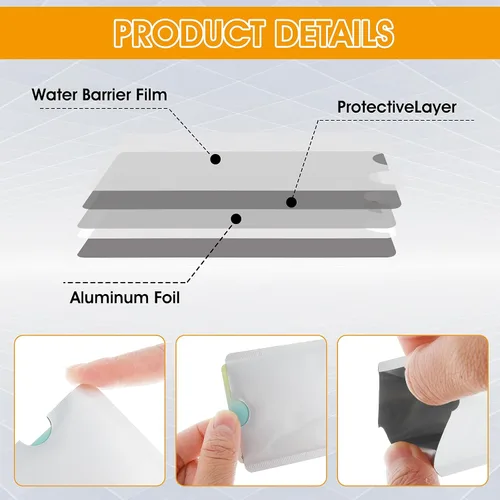 Miniatura 4 de Ouligay Juego de 10 fundas de bloqueo RFID, juego de soporte para tarjetas de crédito y protector de tarjeta de identidad