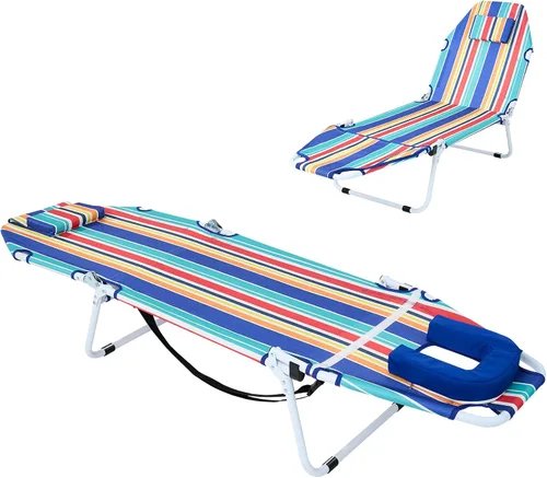 Miniatura 15 de LILYPELLE Sillón reclinable plegable para exteriores con colchón, 5 posiciones ajustables para patio, sillas reclinables, perfectas para exteriores