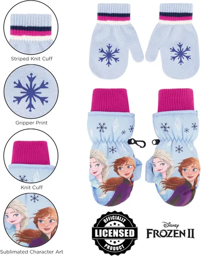 Miniatura 5 de Disney girls Winter Hat With Knit Mittens Set and Insulated Ski Ages 2-4 Or Frozen Knit Gloves and Glove Set Age 4-7