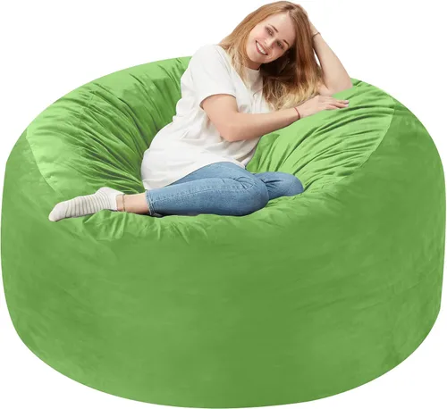 Miniatura 48 de Homguava - Sillón puff de 3 pies Sillón estilo puff grande de 3 pulgadas con relleno de espuma viscoelástica, sofá suave con funda de terciopelo