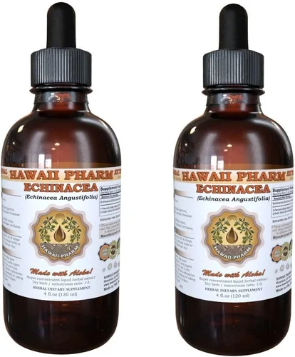 Hawaii Pharm Extracto líquido de equinácea, equinácea (Echinacea Angustifolia) Suplemento de tintura de polvo de raíz de 2 x 2 onzas