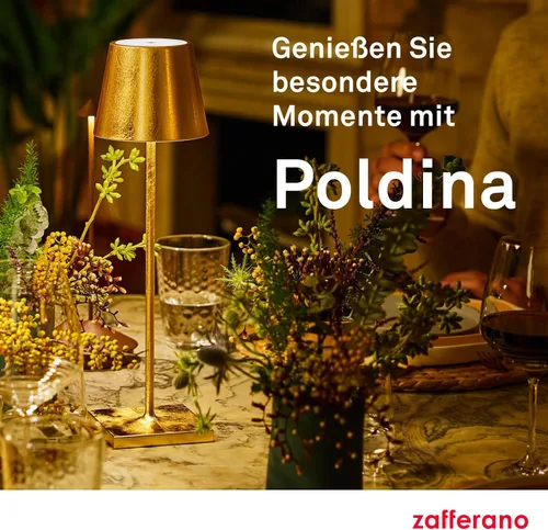 Miniatura 7 de Zafferano Poldina Pro Lámpara de mesa LED (color: hoja de oro) Touch On/Off, táctil regulable, aluminio, protección IP54, solo