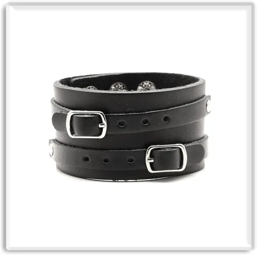 Miniatura 2 de Xusamss Pulsera ajustable Punk Rock Brazalete de cuero ancho