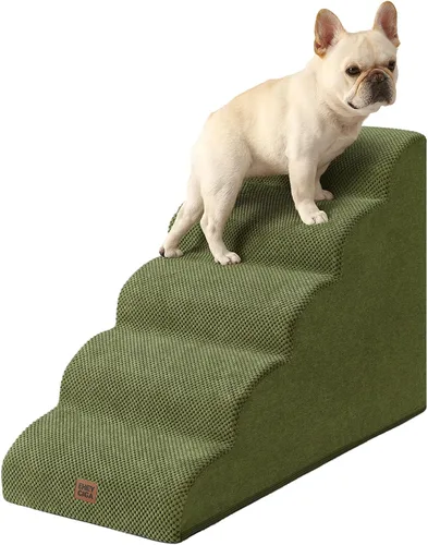 Miniatura 32 de EHEYCIGA Rampa de escaleras curvadas para perros pequeños de 15.7 pulgadas de alto, escalones para perros de 3 escalones para sofá y silla