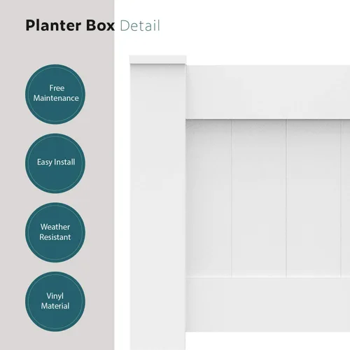 Miniatura 2 de ECOOPTS Jardinera elevada de vinilo para cama de jardín de 31 x 20 x 20 pulgadas para verduras, flores, hierbas, suculentas, exteriores e