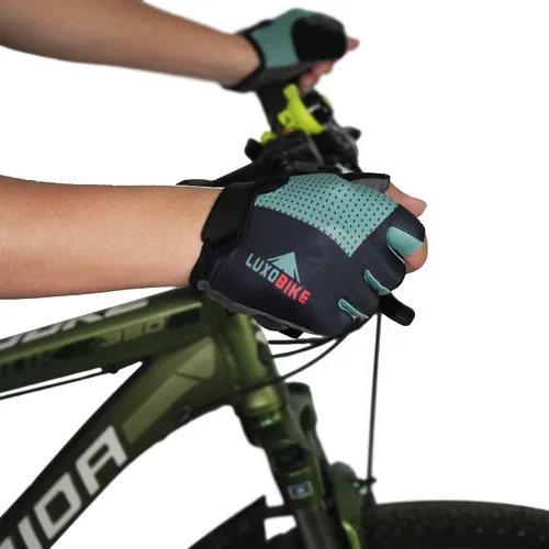 Miniatura 7 de Guantes de ciclismo, guantes de bicicleta de montaña, guantes de bicicleta Antideslizante, absorción de golpes, acolchado, transpirable, medio dedo
