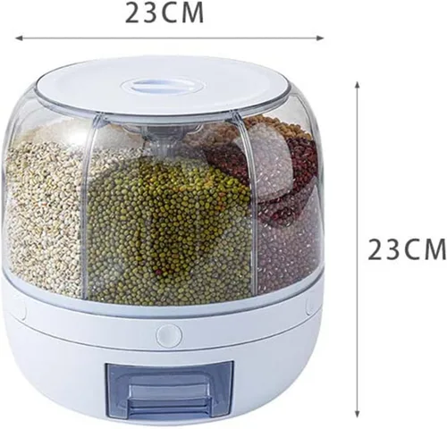 Miniatura 3 de TOPINCN Caja de almacenamiento separada de granos, almacenamiento de arroz a prueba de humedad para el hogar, soporte de arroz, dispensador