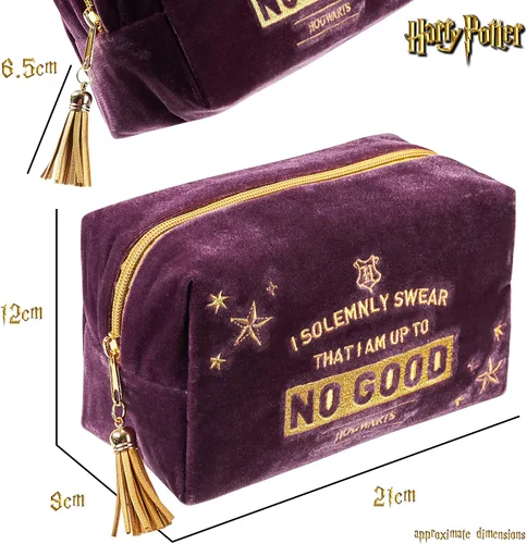 Miniatura 7 de Harry Potter Bolsa de Maquillaje de Terciopelo Estuche Cosmético Organizador de Viaje para Mujeres, Adolescentes y Niñas, Pequeño Neceser para Morado