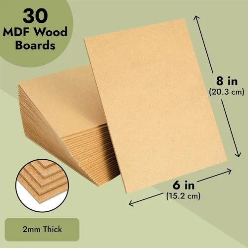 Miniatura 4 de Juvale Hojas de tablero de MDF, paquete de 30 unidades, 0.079 in de grosor, 6 x 8 pulgadas, marrón, sobres de aglomerado y fotos y cajas