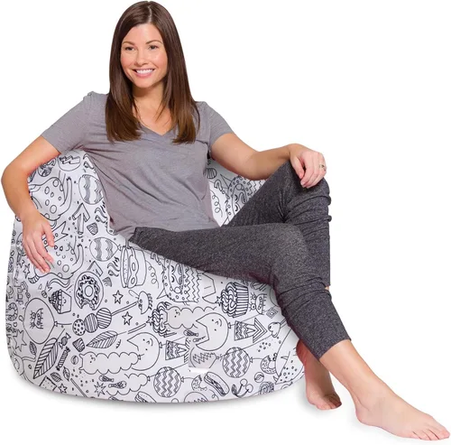 Miniatura 50 de Posh Creations - Sillón puff para niños, adolescentes y adultos, incluye funda extraíble y lavable a máquina, tamaño mediano de 27 pulgadas, lona