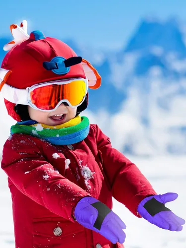 Miniatura 5 de 2 pares de guantes impermeables para niños, guantes de nieve cálidos para invierno, guantes de esquí para niños y niñas, resistentes al viento