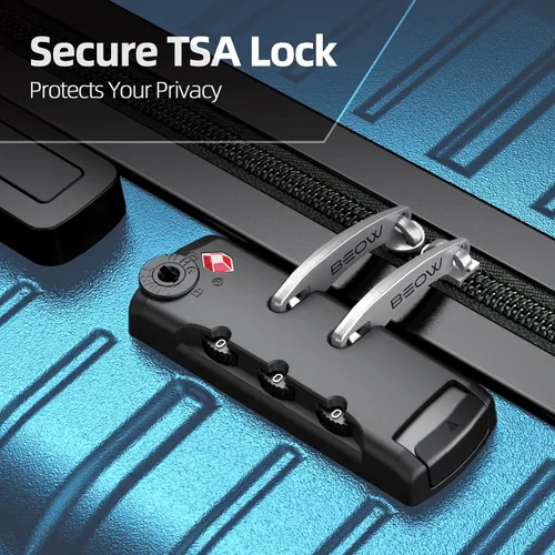 Miniatura 4 de BEOW Luggage Sets Expandable Lightweight Suitcases with Wheels PC+ABS Durable Travel Luggage TSA Lock Navy Blue 4pcs