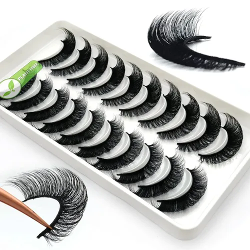 Miniatura 97 de 10 pares de pestañas rusas 3D voluminosas, con curvatura DD, pestañas postizas de visón sintético, pestañas de 19/32 de pulgada que parecen S09
