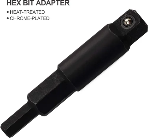 Miniatura 5 de ANCIRS Llave de trinquete de 3/16 a 3/8, llave de servicio HVAC con kit adaptador de broca hexagonal para aire acondicionado, reparación de equipos
