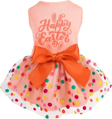 Miniatura 14 de Vestido de Tul para Perros Fitwarm Cumpleaños Niña, Ropa para Perros Pequeños Niña, Ropa para Gatos, Rosa, Pequeño