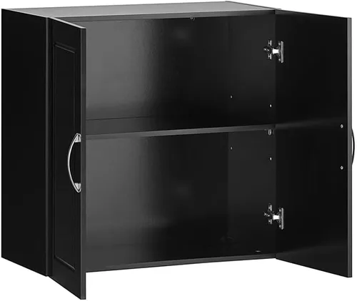 Miniatura 7 de SoBuy Armario de pared para lavandería, botiquín para baño, cocina, garaje, armario de almacenamiento de pared de 3 puertas con estante ajustable