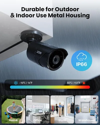 Miniatura 6 de ZOSI Sistema de cámara de seguridad 3K Lite de 16 canales con audio, detección de vehículos y humanos AI, visión nocturna, 8 cámaras con cable