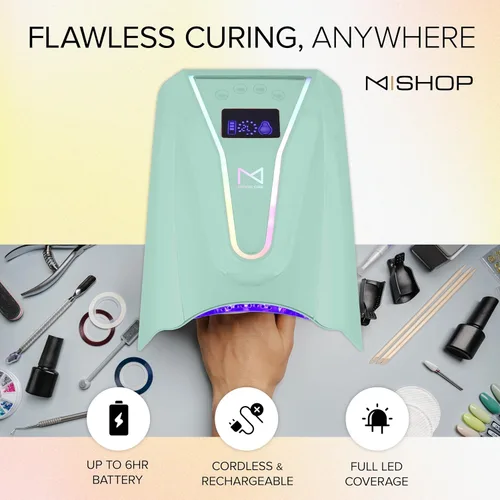 Miniatura 2 de M - Crystal Cure - Lámpara de uñas UV/LED de 128 W Curado rápido con 45 potentes LED de 365 nm+405nm Inalámbrica, recargable, sensor automático