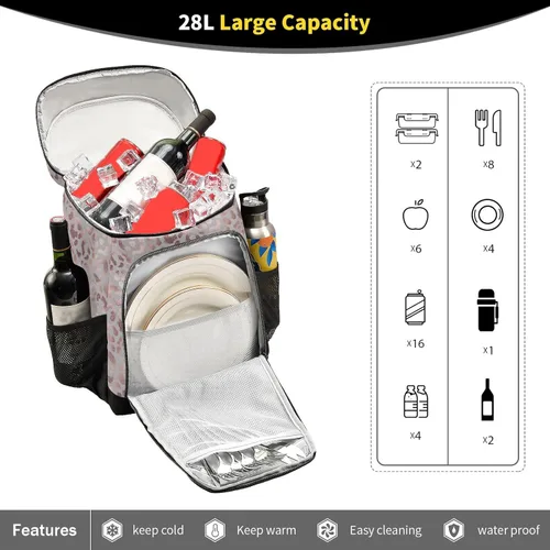 Miniatura 4 de Cooler Backpack Insulated Waterproof Leak Proof Beach Cooler Bag Lightweight Lunch Picnic Camping Backpack Cooler for Men and Women